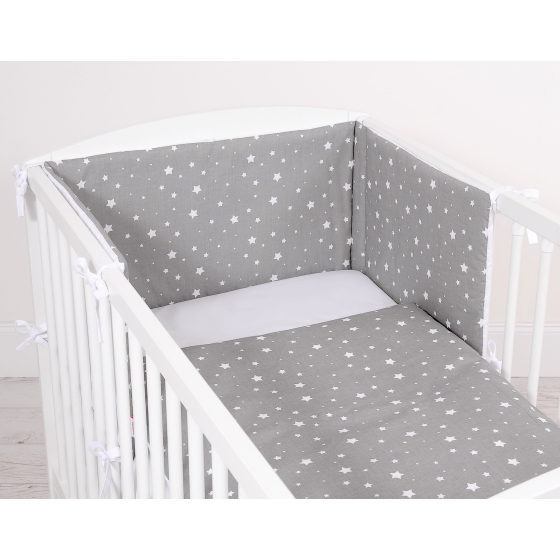 Double-sided bedding set 2-pcs- mini stars white/white
