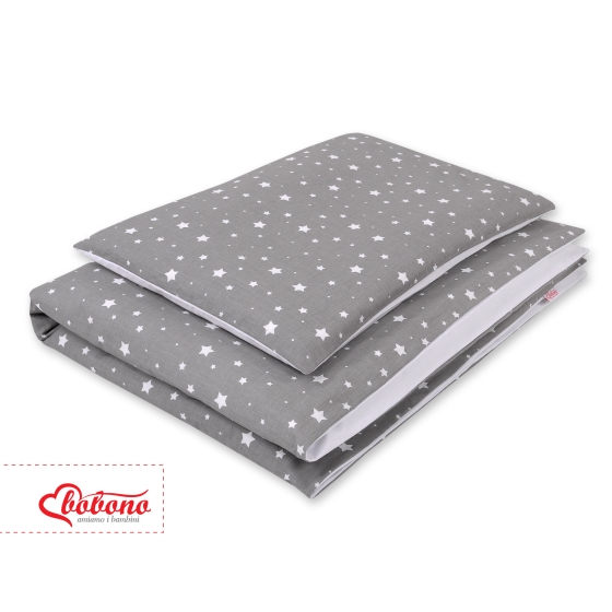 Double-sided bedding set 2-pcs- mini stars white/white