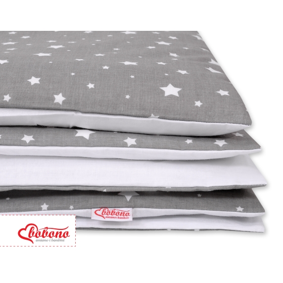 Double-sided bedding set 2-pcs- mini stars white/white