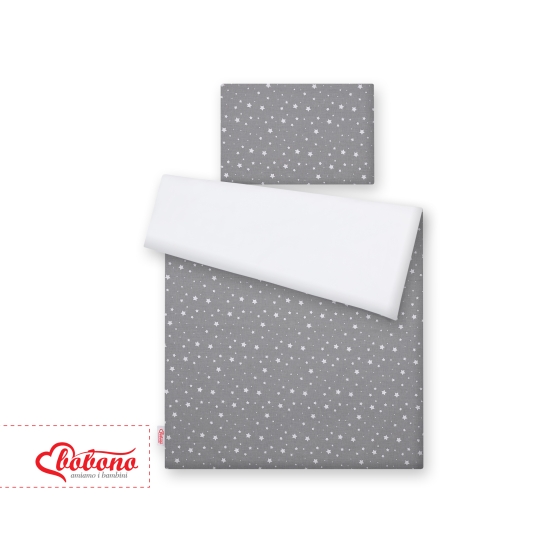 Double-sided bedding set 2-pcs- mini stars white/white