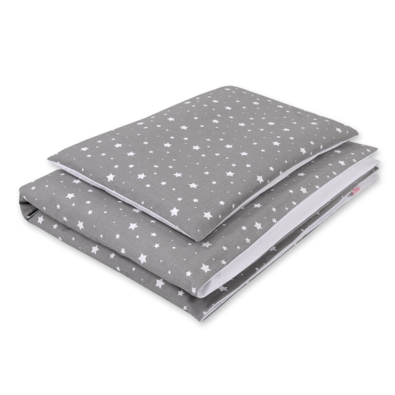 Double-sided bedding set 2-pcs- mini stars white/white
