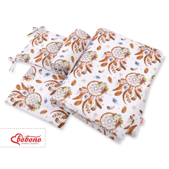 Double-sided bedding set 3-pcs - dream catchers white