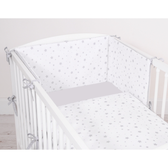 Double-sided bedding set 3-pcs - mini gray stars/gray
