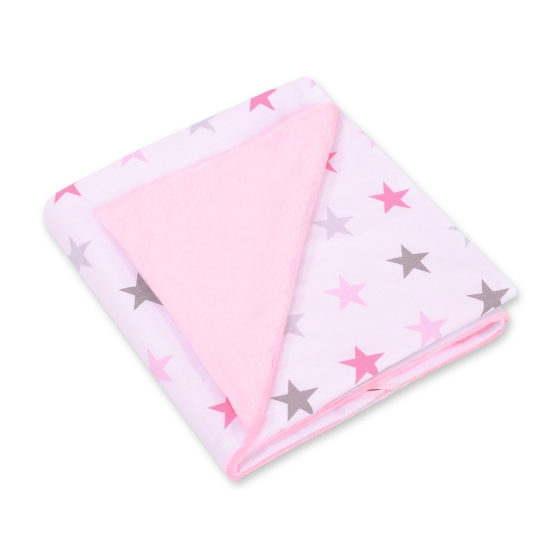 Double-sided Car Seat Baby Wrap Car seat blanket - gray-pink stars
