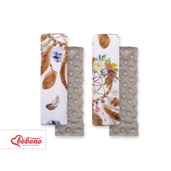 Double sided car seat belts pads Baby Shoulders  dream catchers white/gray brown