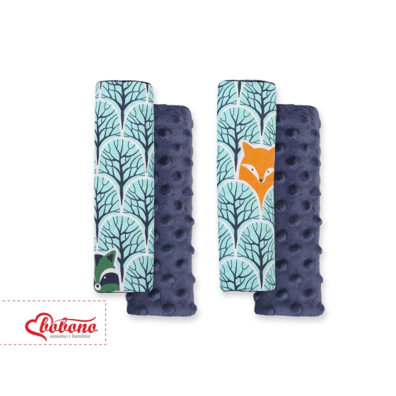 Double sided car seat belts pads Baby Shoulders  mint forest/dark blue