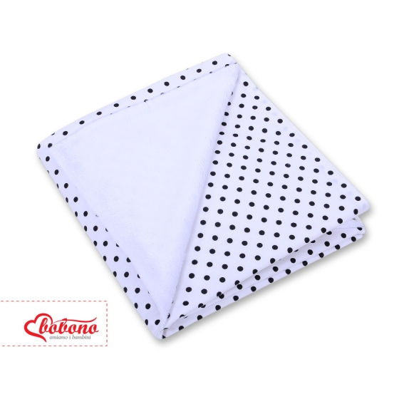 Double-sided car seat blanket- Black dots on white