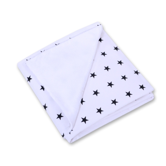 Double-sided car seat blanket- Black stars