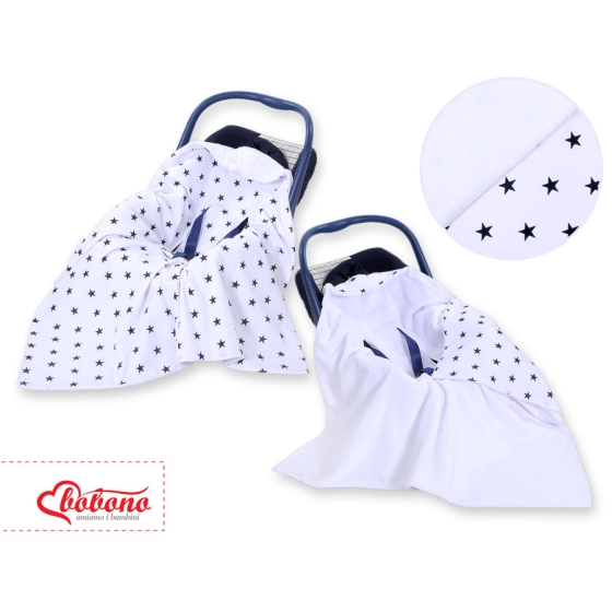 Double-sided car seat blanket- Black stars