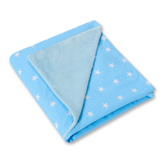 Double-sided car seat blanket- Blue stars