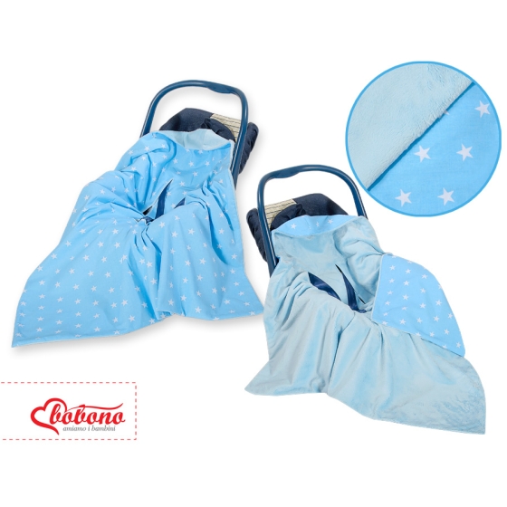Double-sided car seat blanket- Blue stars