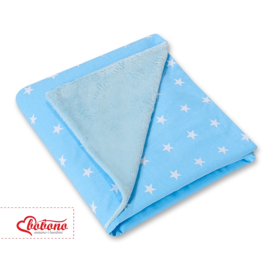 Double-sided car seat blanket- Blue stars