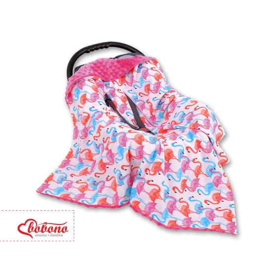 Double-sided car seat blanket Car Seat Baby Wrap - flamingo