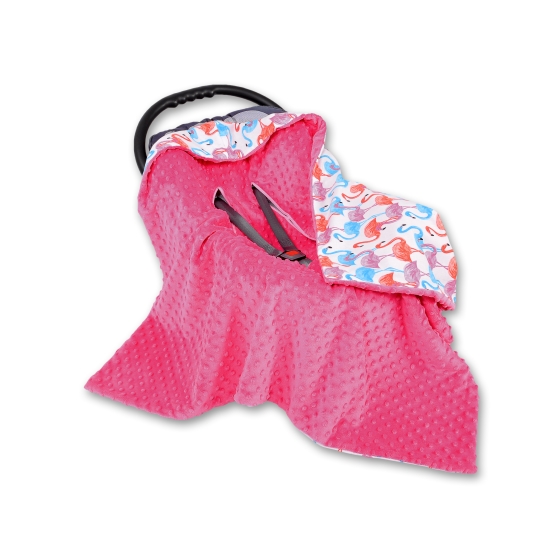 Double-sided car seat blanket Car Seat Baby Wrap - flamingo
