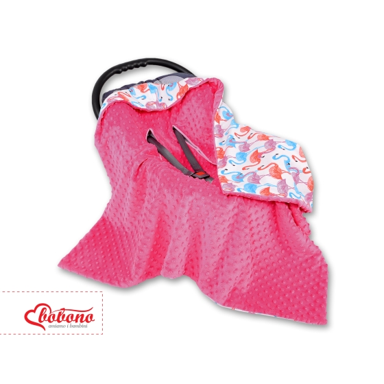 Double-sided car seat blanket Car Seat Baby Wrap - flamingo