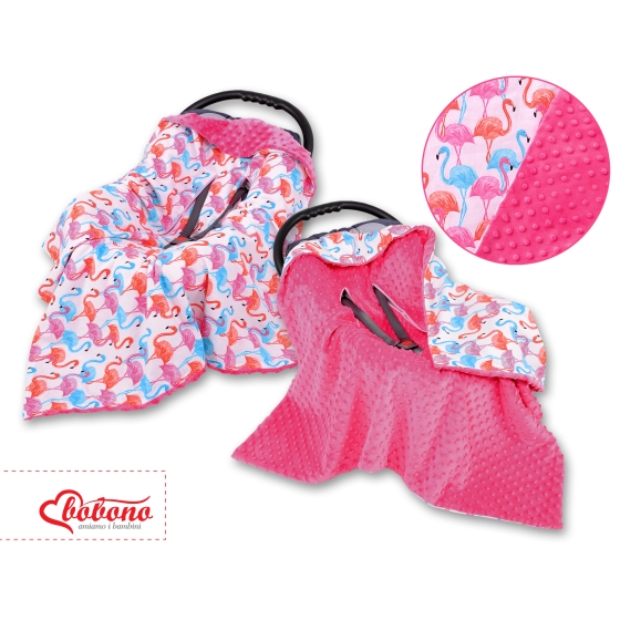 Double-sided car seat blanket Car Seat Baby Wrap - flamingo