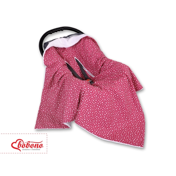 Double-sided car seat blanket Car Wrap - wine red stars