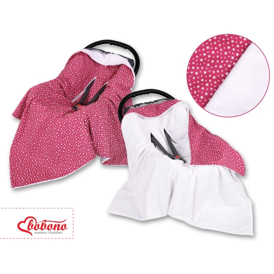 Double-sided car seat blanket Car Wrap - wine red stars