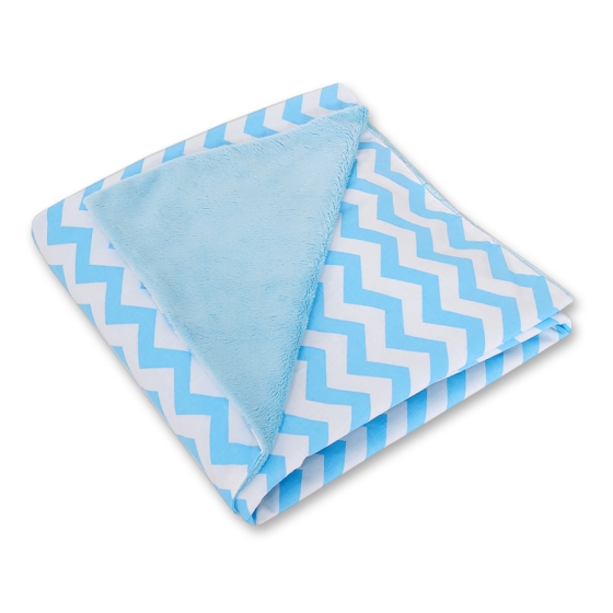Double-sided car seat blanket- Chevron blue