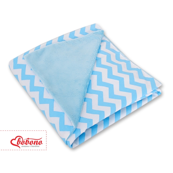 Double-sided car seat blanket- Chevron blue
