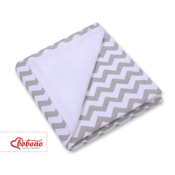 Double-sided car seat blanket- Chevron Gray