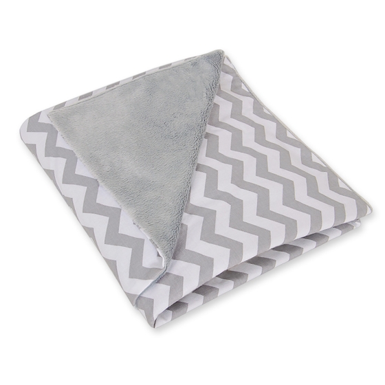 Double-sided car seat blanket- Chevron Gray