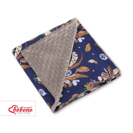 Double-sided car seat blanket - dream catchers dark blue