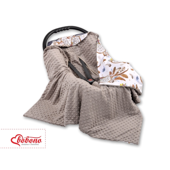 Double-sided car seat blanket - dream catchers white