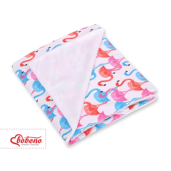 Double-sided car seat blanket - flamingo