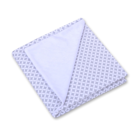 Double-sided car seat blanket- Gray flowers