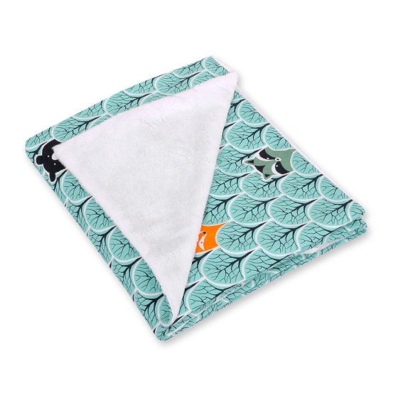 Double-sided car seat blanket - mint forest