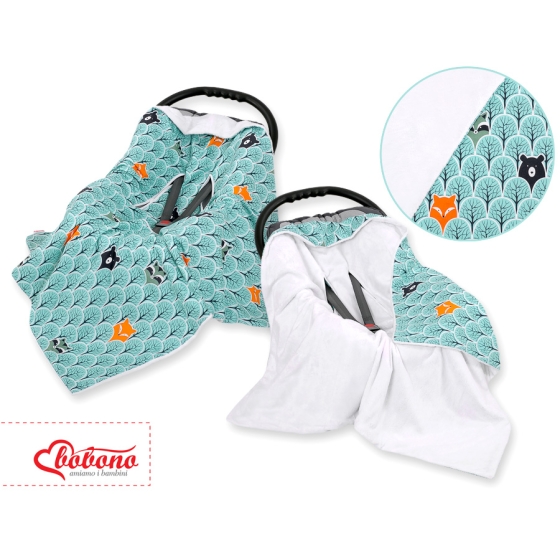 Double-sided car seat blanket - mint forest