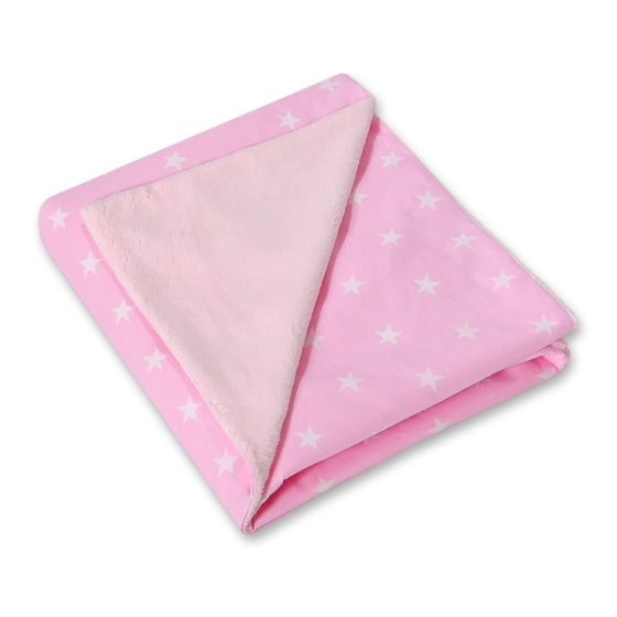 Double-sided car seat blanket- Pink stars