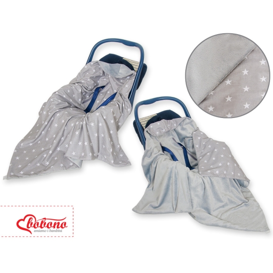 Double-sided car seat blanket- Stars Gray