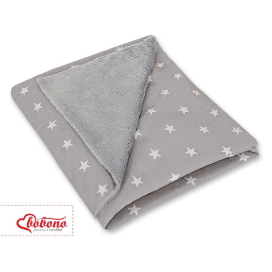 Double-sided car seat blanket- Stars Gray