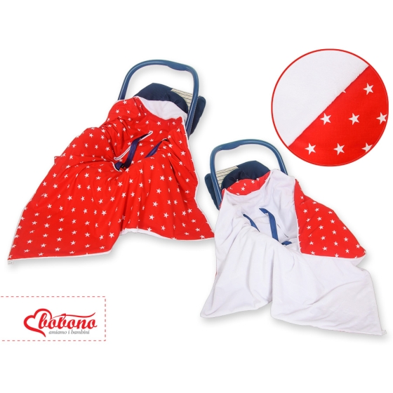 Double-sided car seat blanket- Stars red