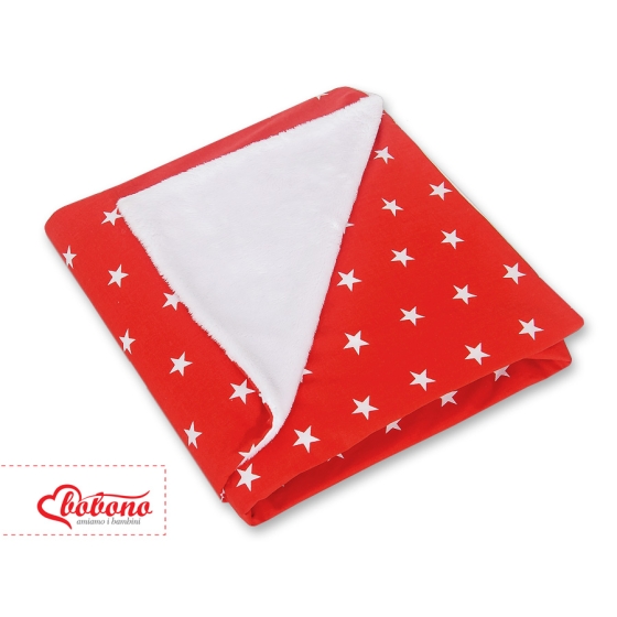 Double-sided car seat blanket- Stars red