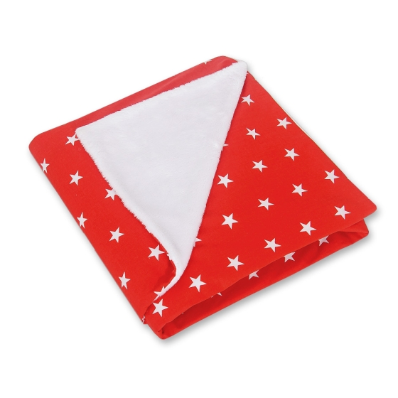 Double-sided car seat blanket- Stars red