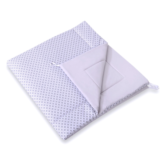 Double-sided teepee playmat- Gray flowers