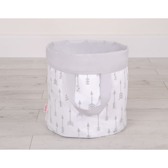 Double-sided toy basket L - Gray arrows/gray