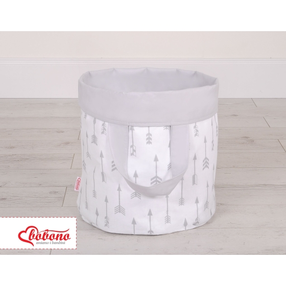 Double-sided toy basket L - Gray arrows/gray