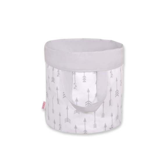 Double-sided toy basket M - Gray arrows/gray