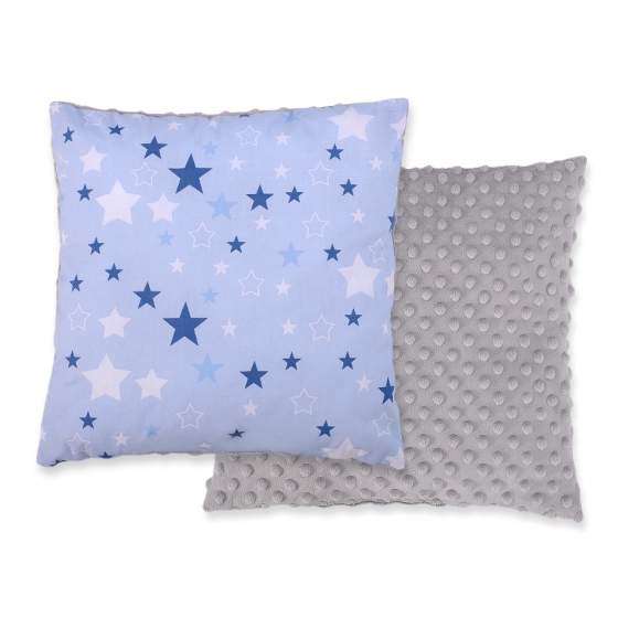 Doublesided Baby - Rest Decorative Pillow -blue-navy blue stars/gray