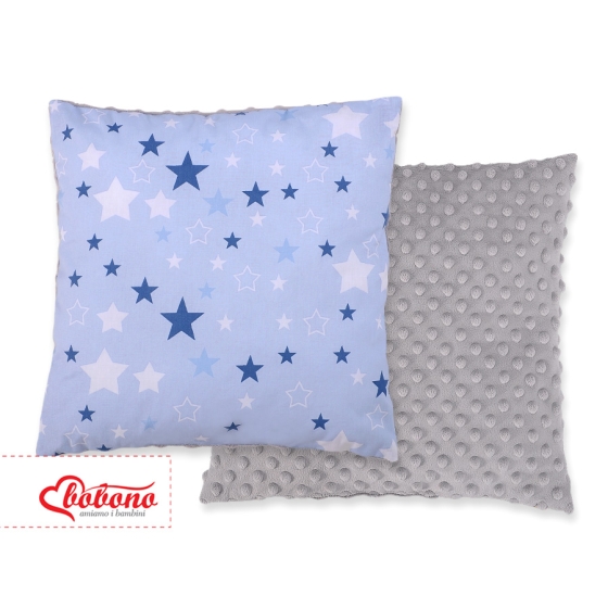 Doublesided Baby - Rest Decorative Pillow -blue-navy blue stars/gray