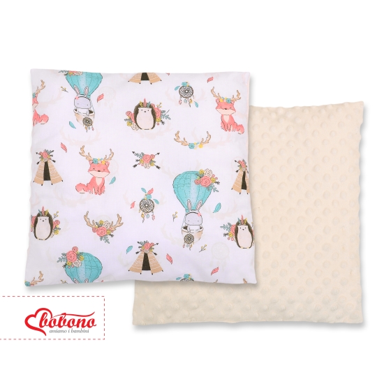 Doublesided Baby - Rest Decorative Pillow - foxes beige