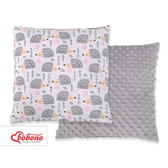 Doublesided Baby - Rest Decorative Pillow - hedgehogs Gray