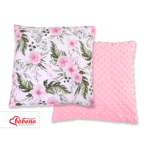 Doublesided Baby - Rest Decorative Pillow minky - peony flower pink