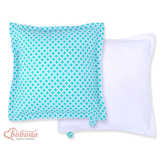 Doublesided Baby - Rest Decorative Pillow- Mint flowers