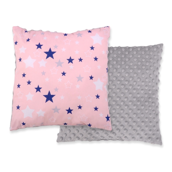 Doublesided Baby - Rest Decorative Pillow - pink-navy blue stars