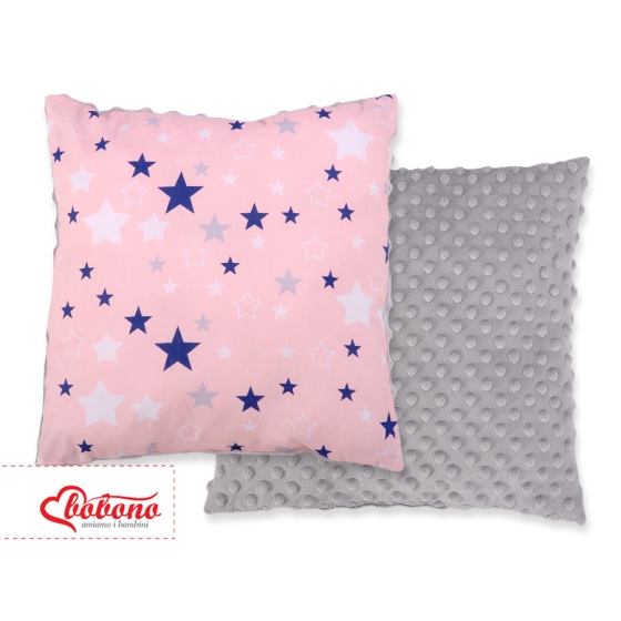 Doublesided Baby - Rest Decorative Pillow - pink-navy blue stars